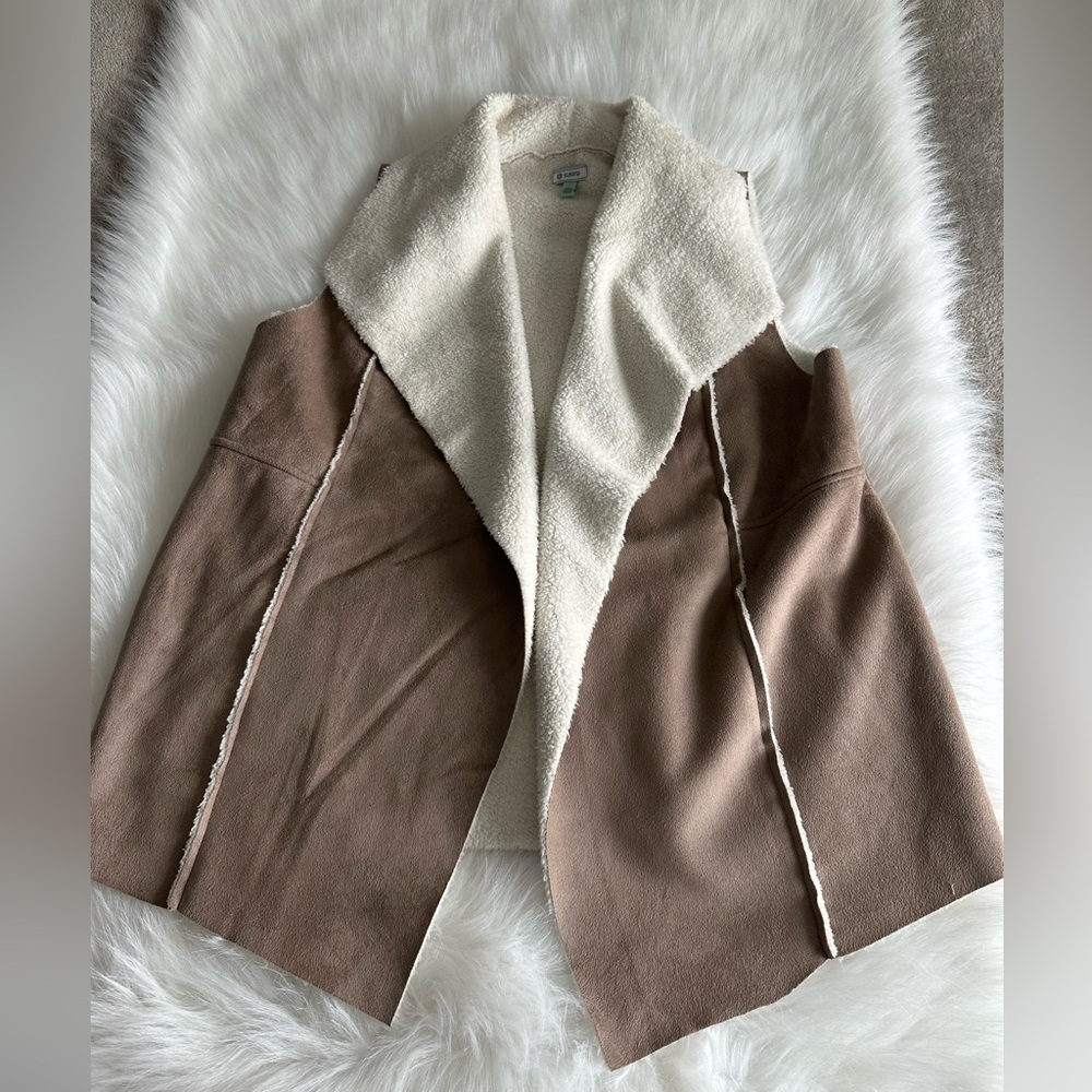 Susina Cream Textured Vest Sz L/XL